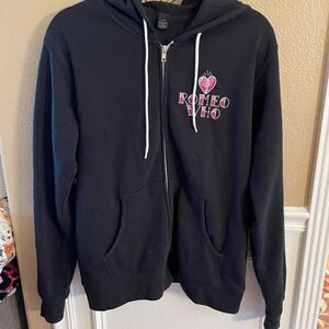 Romeo Who Black Zip Up Women’s Hooded Sweatshirt Broadway Merchandise M